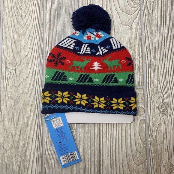 Aldi Gear ‘23 Holiday Beanie Hat Cuffed Logo Dark Blue One Size Winter New - Picture 1 of 4